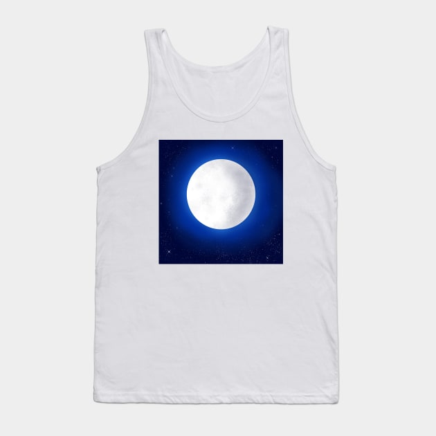 Full Moon in the Beautiful Night Sky Tank Top by aemworldtraveller@gmail.com